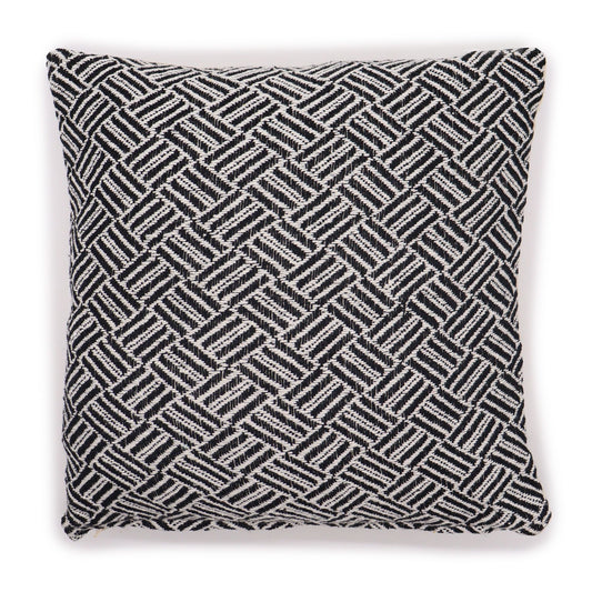 Funda de Cojín 100% algodón - Tirantes Negro - 40x40cm