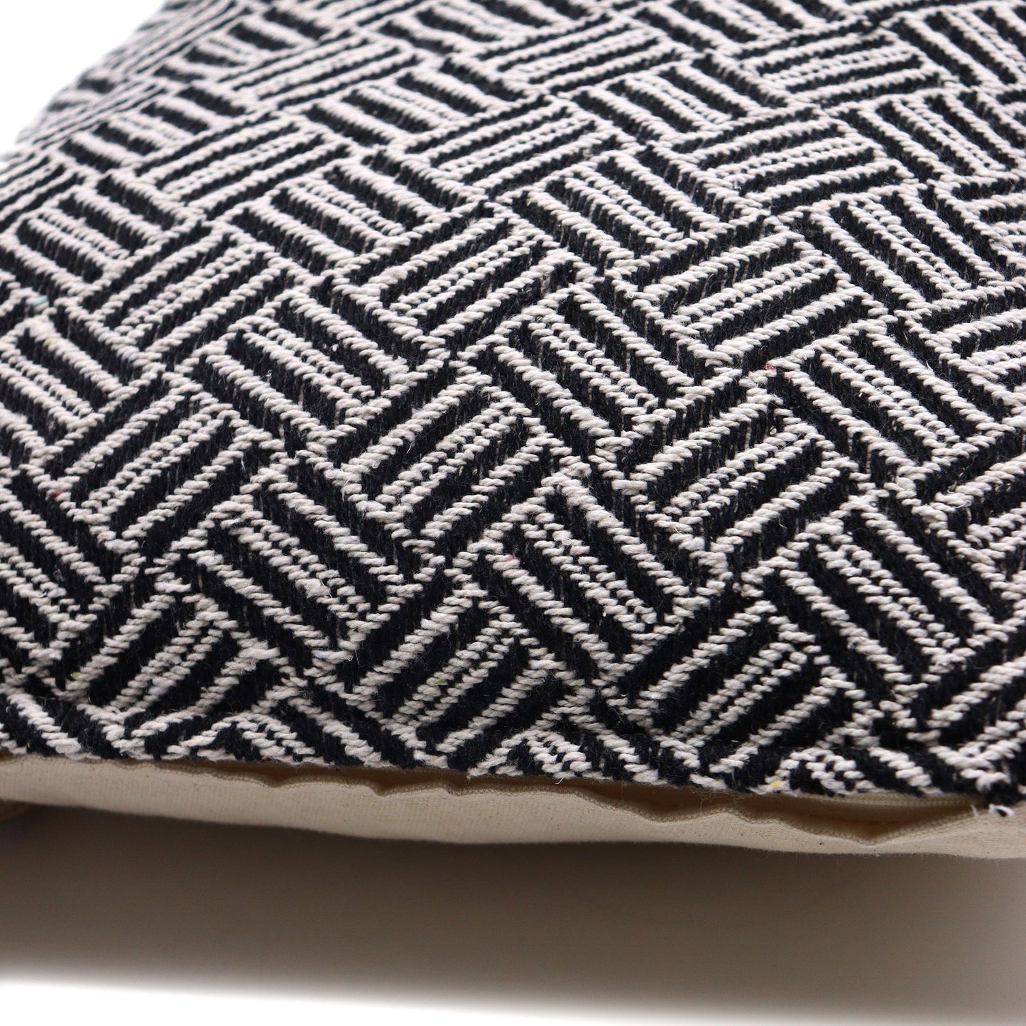 Funda de Cojín 100% algodón - Tirantes Negro - 40x40cm