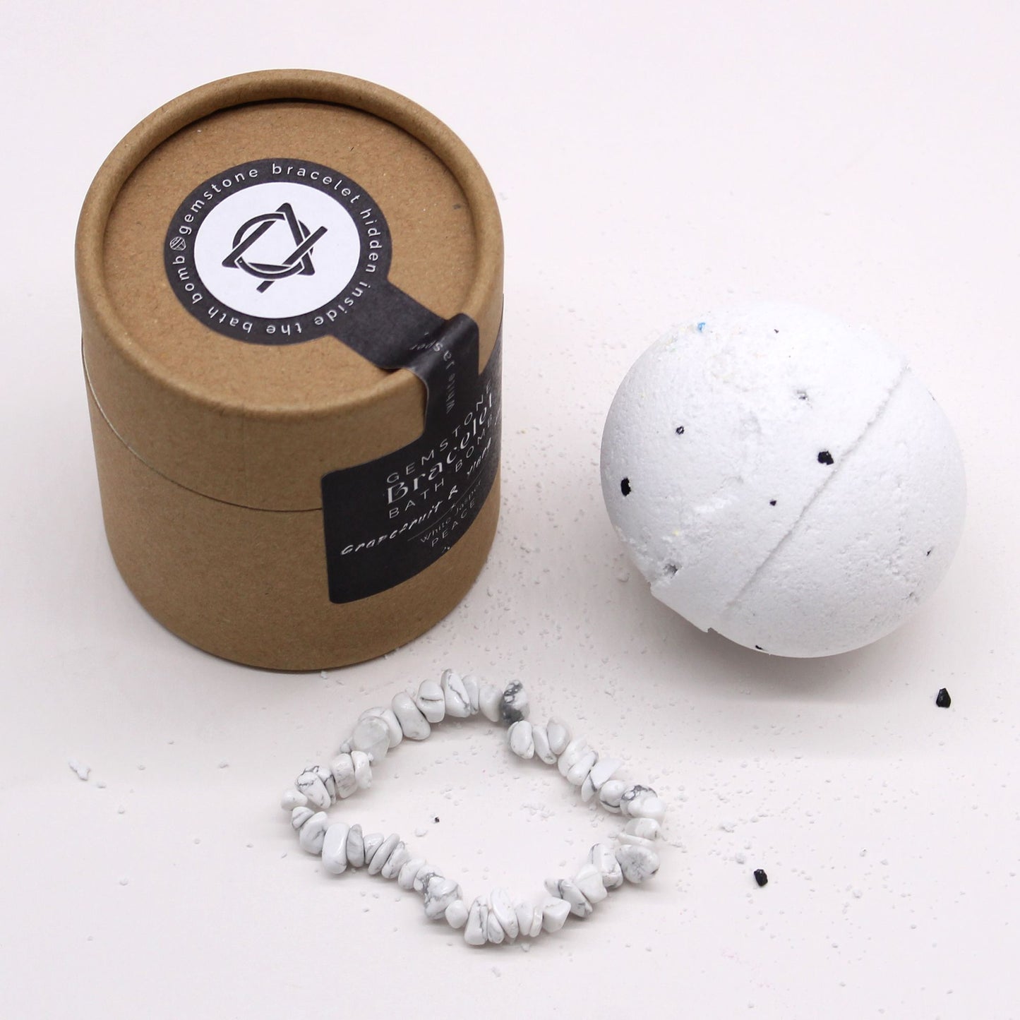 Bomba de baño con Pulsera de Jaspe blanco