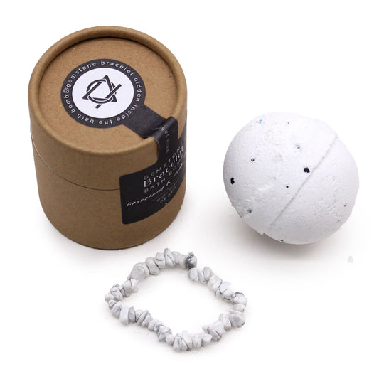 Bomba de baño con Pulsera de Jaspe blanco