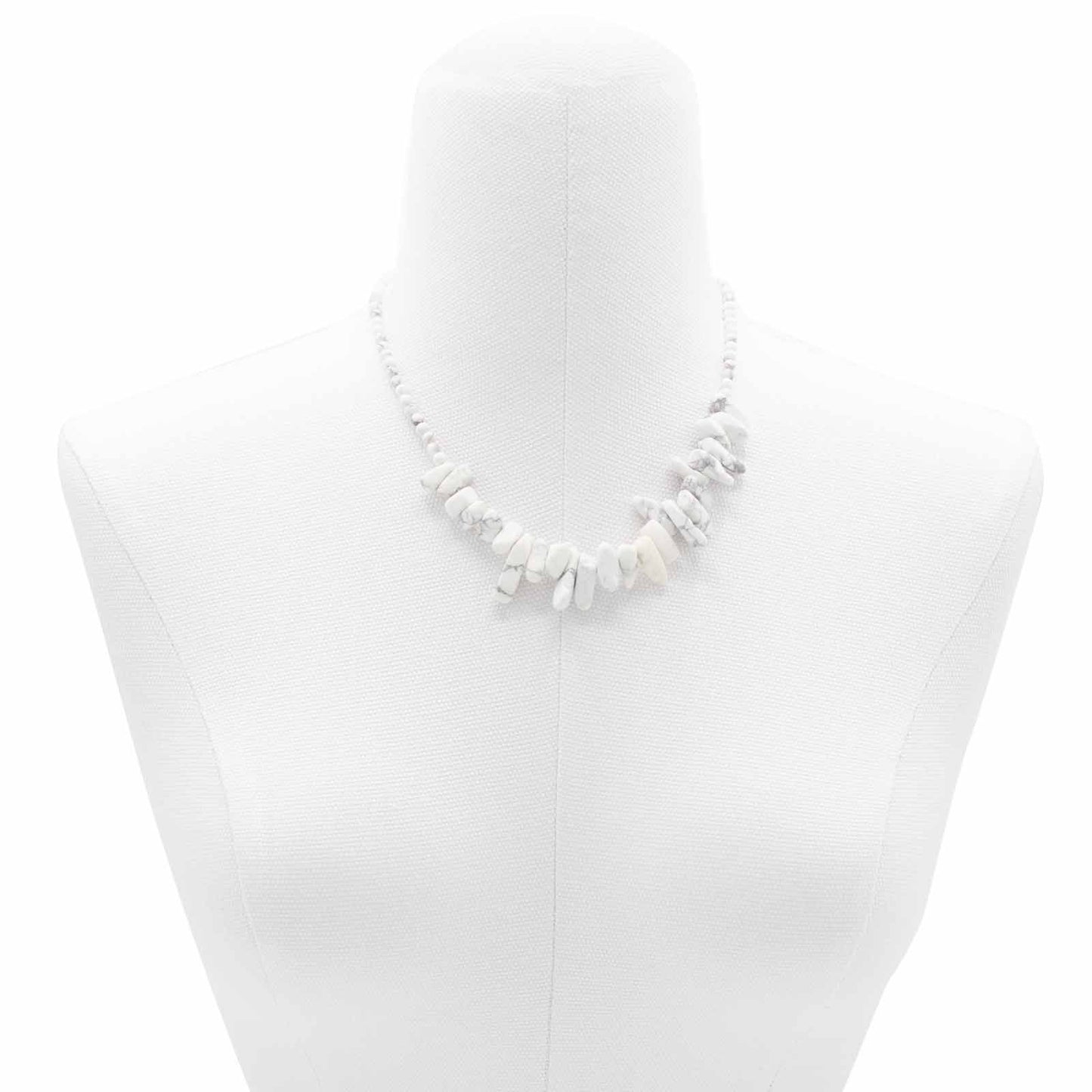 Collar de gemas - Jaspe blanco