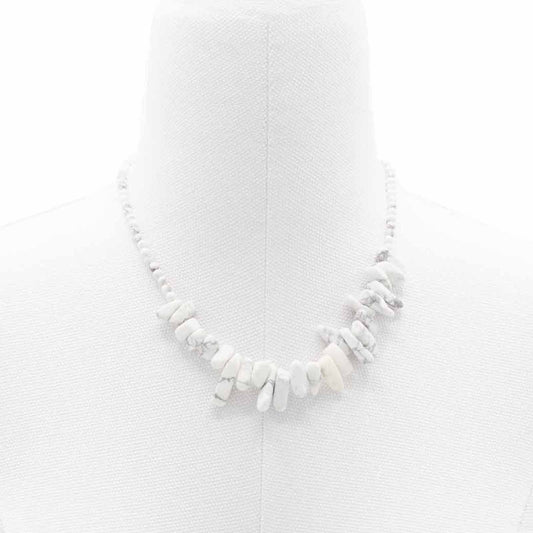 Collar de gemas - Jaspe blanco