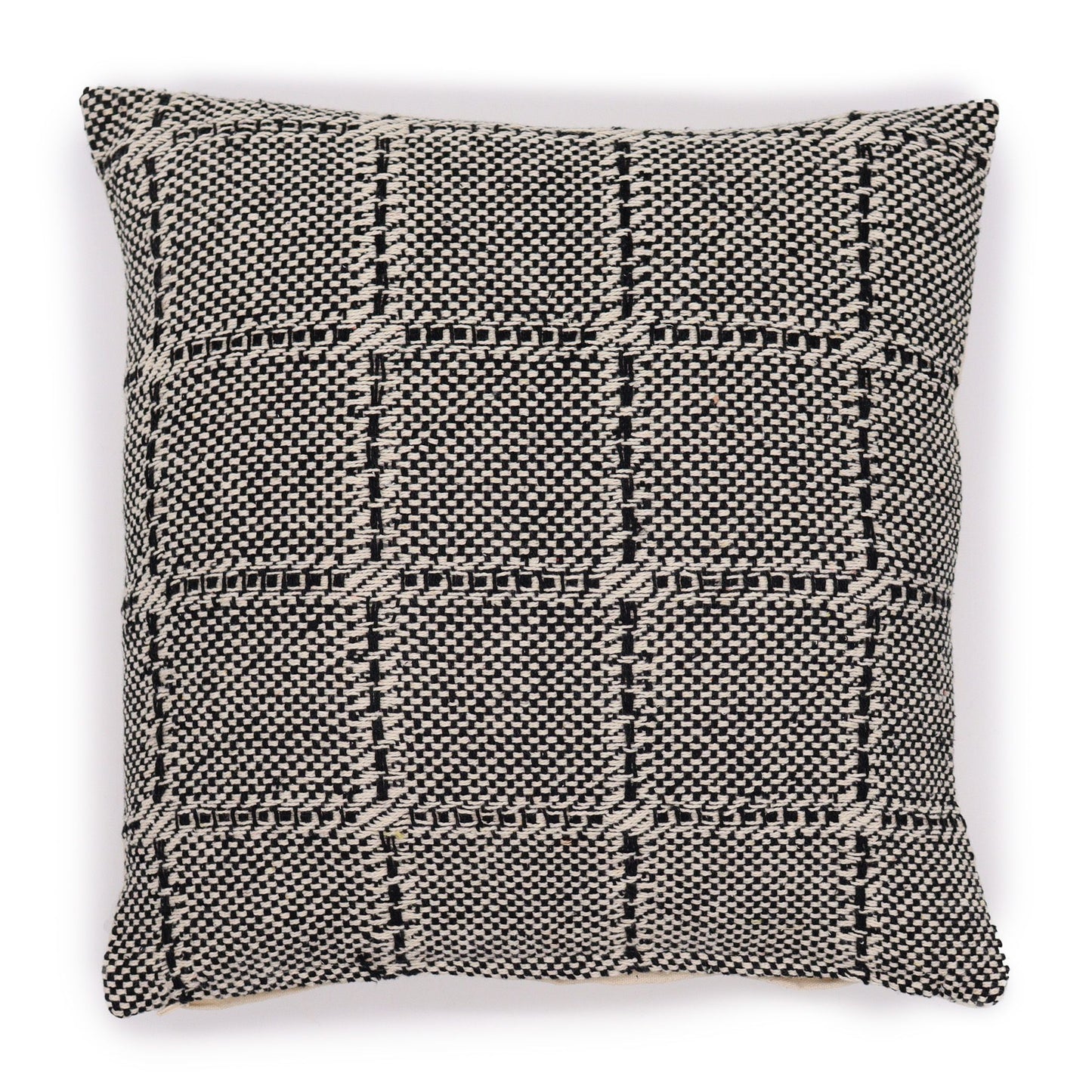 Funda de Cojín 100% algodón - Cuadros Gris - 40x40cm