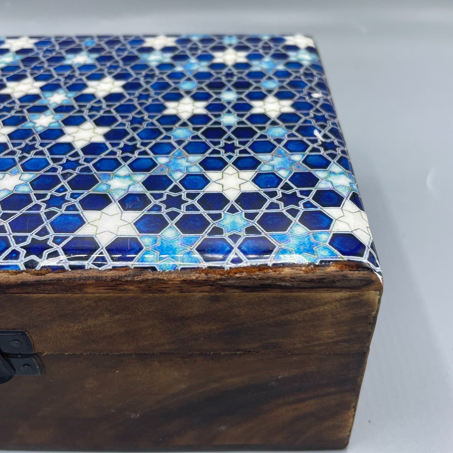 Caja de Cerámica Esmaltada estrellas - GRANDE