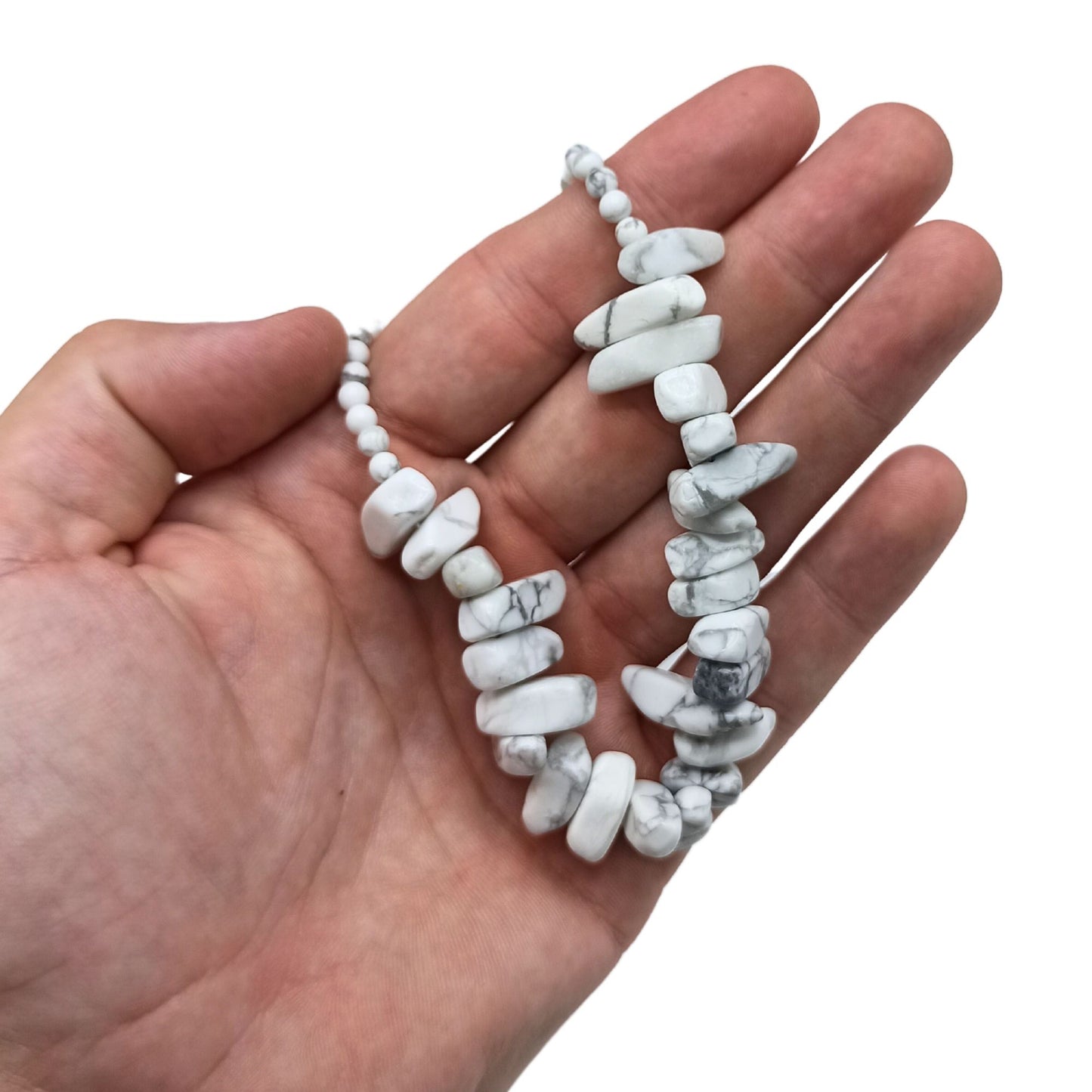Collar de gemas - Jaspe blanco