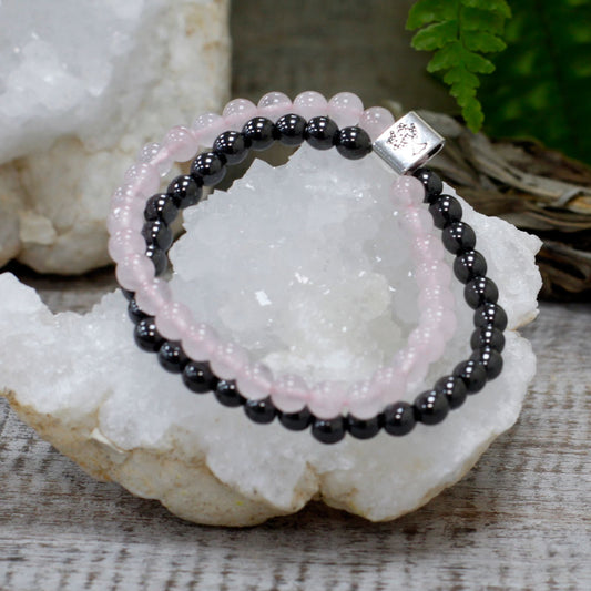 Pulsera de Cuarzo rosa - Magnéticas