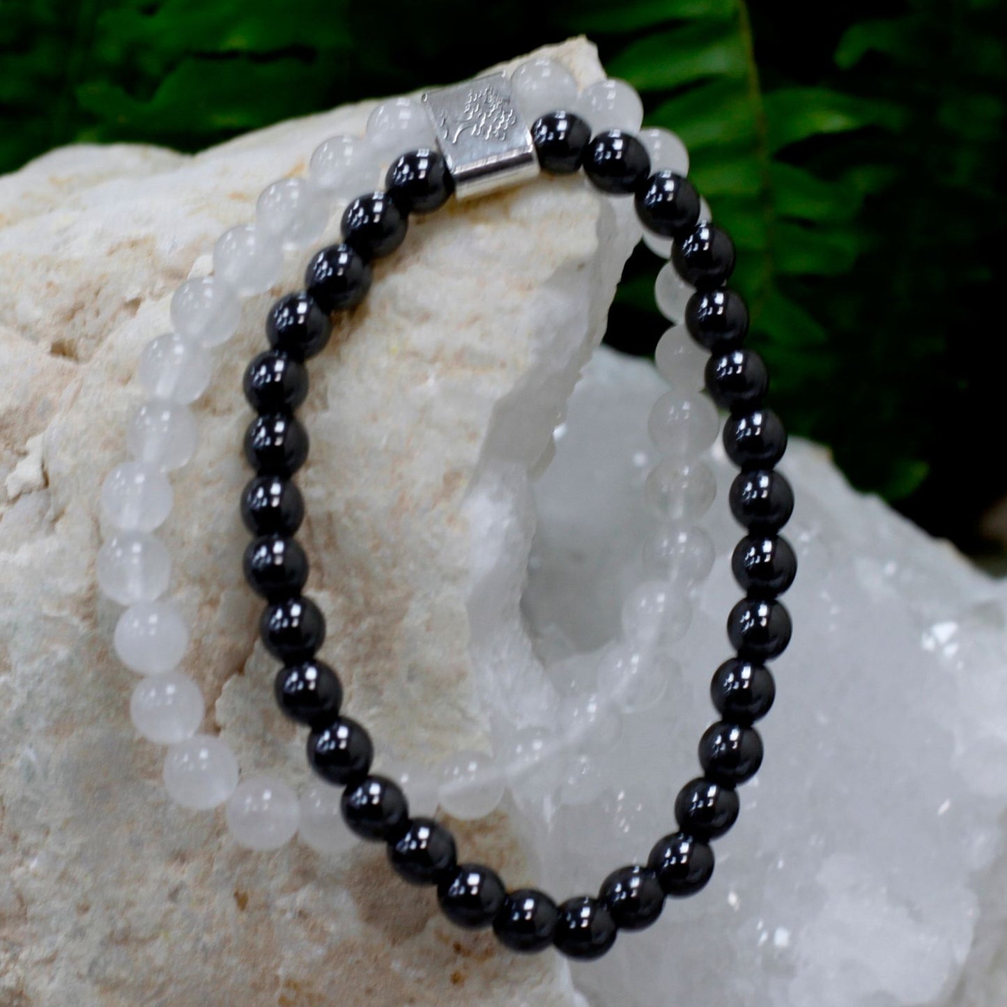 Pulsera de Cuarzo Blanco Magnéticas