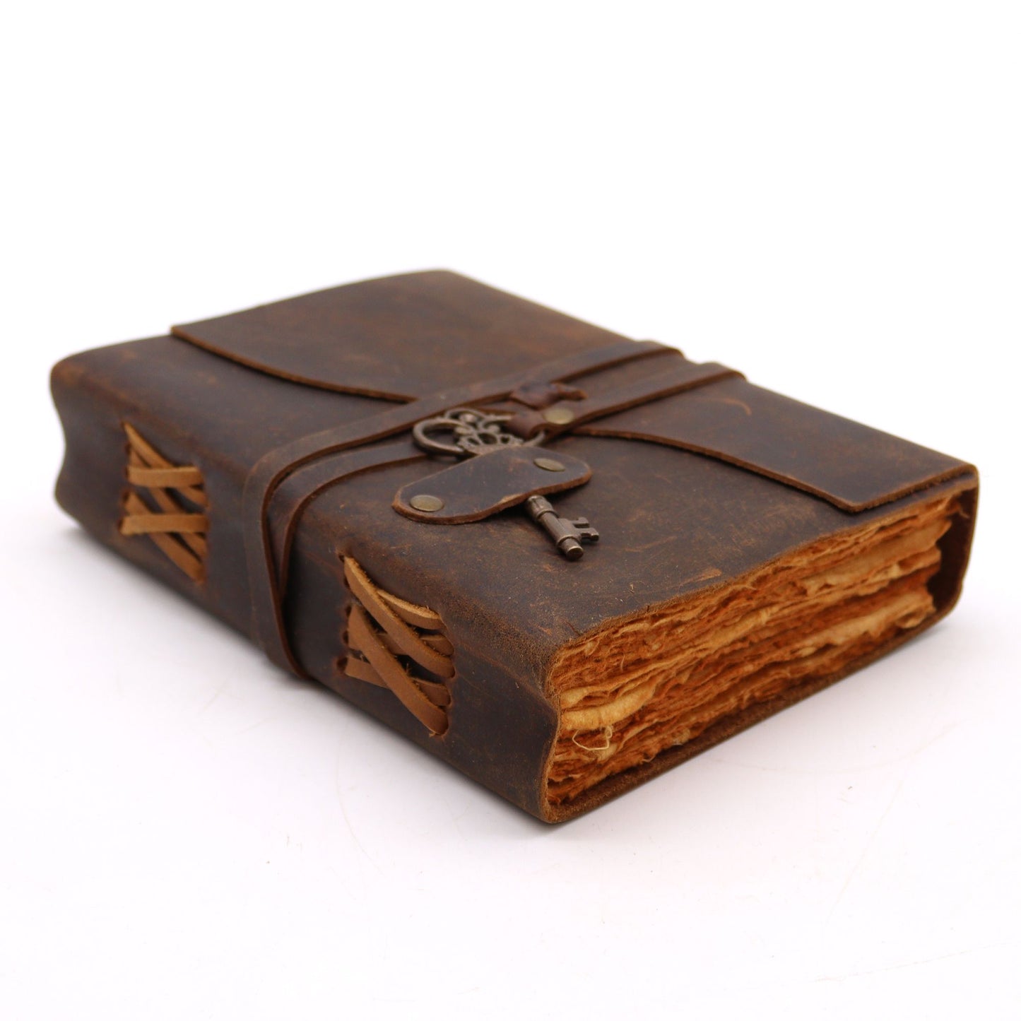 Libreta de piel oscura y llave - journaling