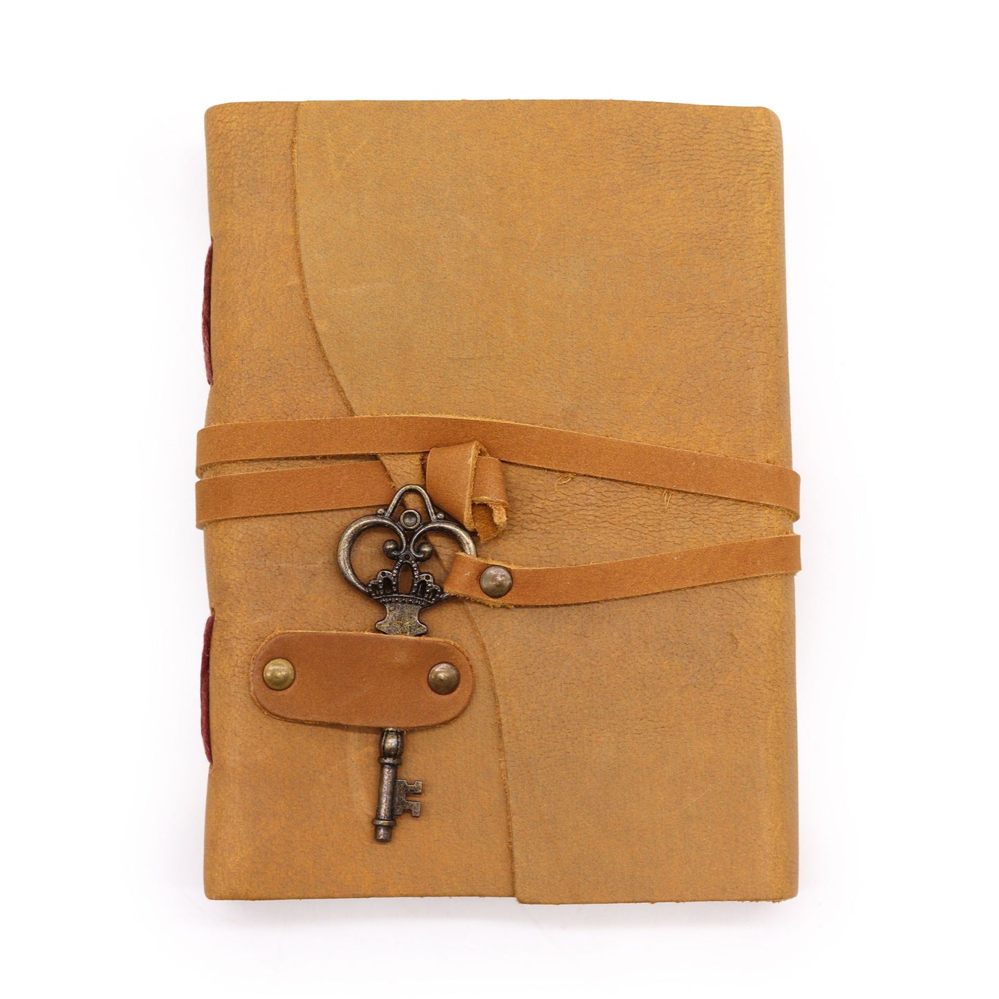 Libreta de piel clara y llave - journaling