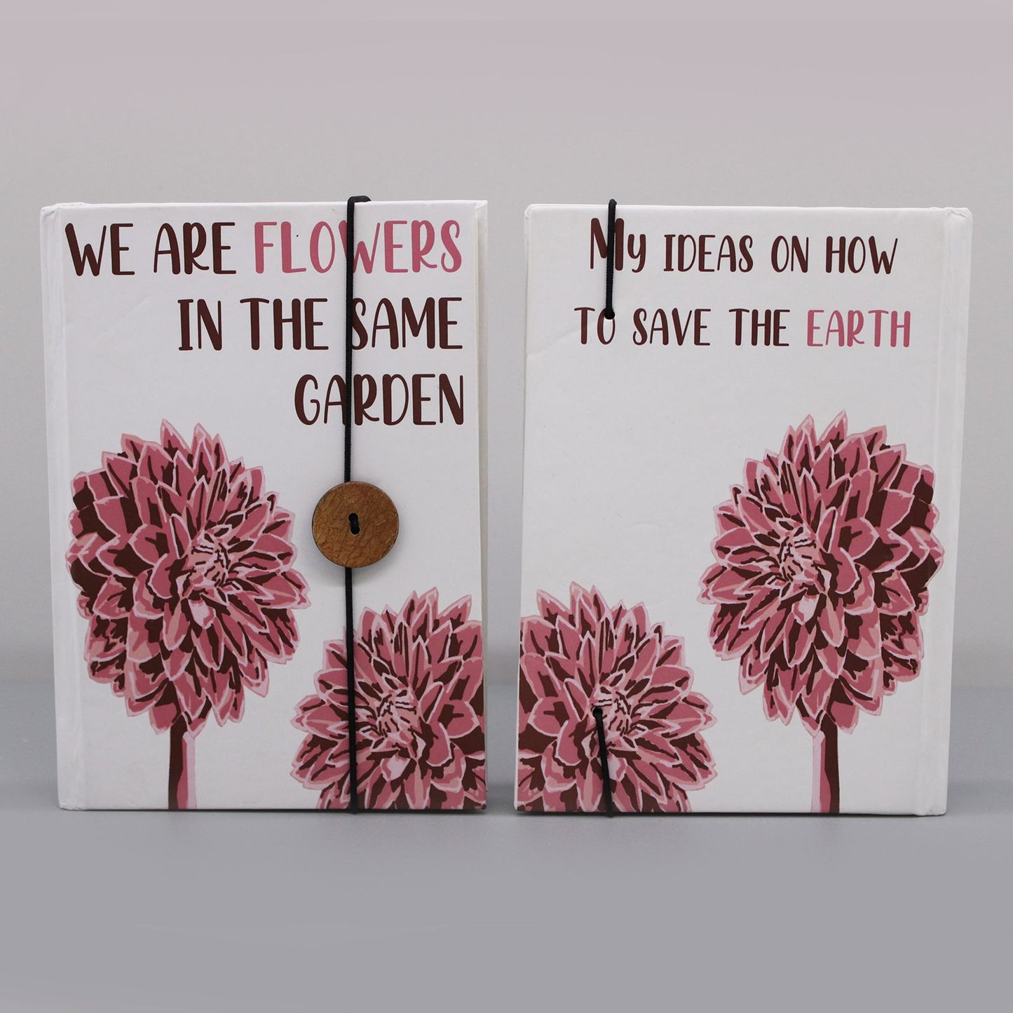 Libreta reciclada "Flores en el mismo jardín"