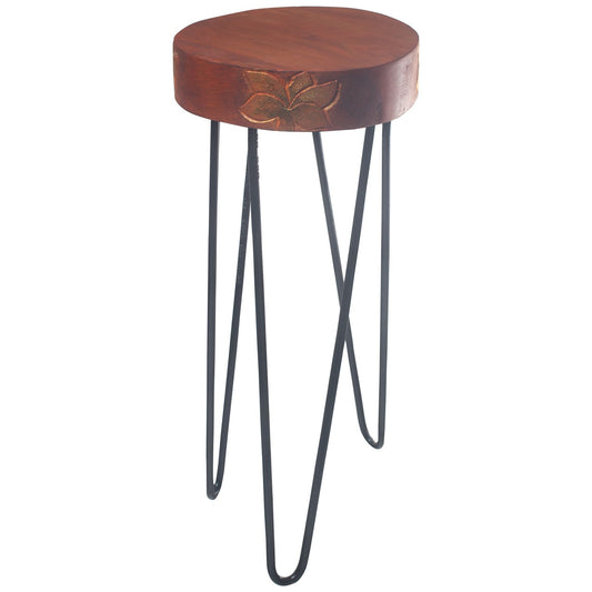 Soporte de madera- Terracota y detalle negro